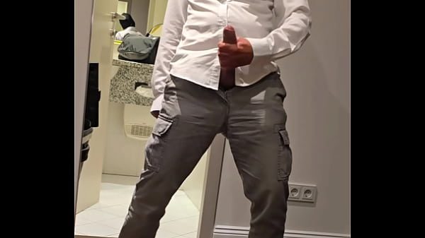 Two horny wanks in front of the mirror