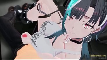 Las VTubers Rindo Chihaya, Nakiri Ayame y Shirakami Fubuki sacando leche de jóvenes pajilleros