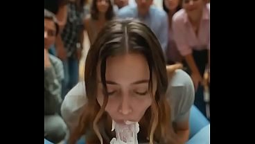 Public whipped cream Blowjobs