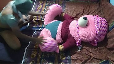 Fucking a teddy doll