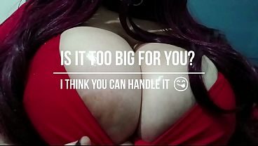Goth Hotwife with big tits watching hentai (Nagachichi Nagai-san) while playing with a Big dick