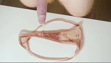 Peeing over my thong panties