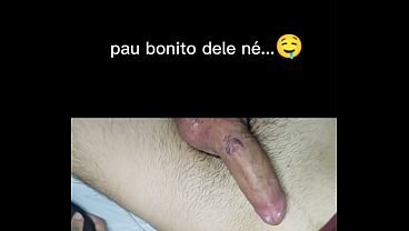Colando o molde no pau dele