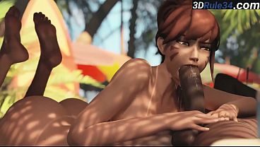Dva sloppy Beach BBC suck