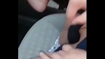 Asian wife mastrubate in car