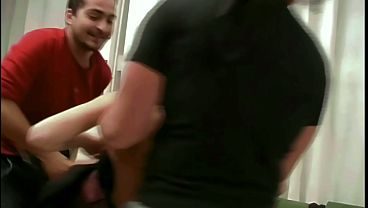 Tied up and fucked by two horny guys