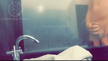Pale white skin redhead flatmate caught pissing in the shower