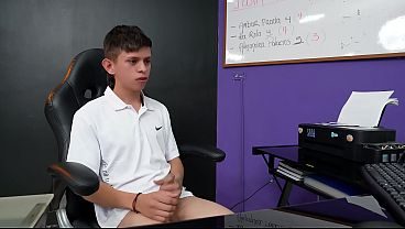 My horny boss catches me masturbating at his workstation - ANDRES PAUL