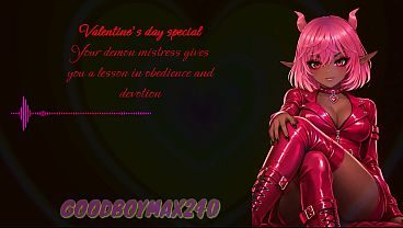 [F4M] Valentine's day special - Your demon mistress gives you a lesson in obedience and devotion, loving affection, praise, affirmations gentle femdom