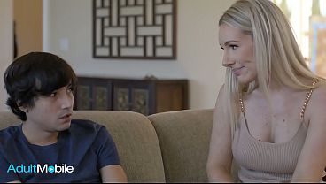 ADULTMOBILE - Blonde MILF Helps Her Stepson Feel Better By Letting Him Fuck Her Tight Pussy