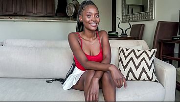 Gorgeous Black Model HARDCORE FUCKED By BWC In Amateur Couch Casting