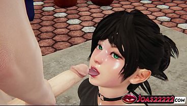Wet Girl Goth Yuko 3D Hentai Rule34 - Close-Up Frenulum Licking Fetish, Wet Big Tits Titfuck Stimulation, Deepthroat with Cum in Mouth and Swallowing Animation