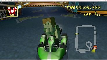 Big Breasted Minecraft Alex in Mario Kart