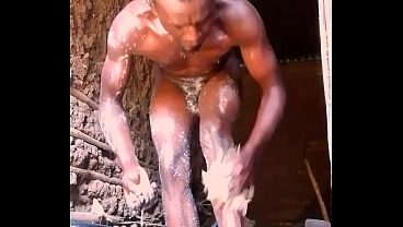 Gay Man Washing Private Parts To Clean Hole At Mud House II