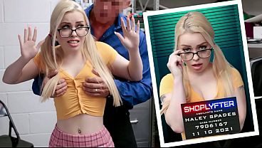 Blonde Hacker Trapped and Fucked by Security in Back Office