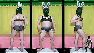 oscar se disfrasa de conejito playboy para las camaras web