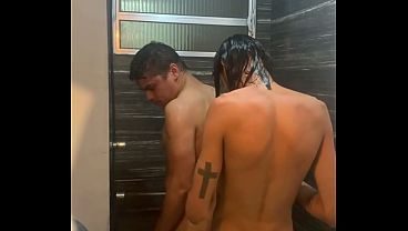 Fucking my friend's ass in the gym bathroom.