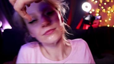 Blonde Step Daughter is a gagging whore_ THICK Facial