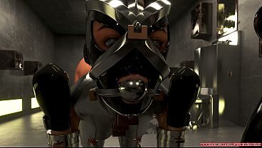 Slave Stuck in Steel Bitchsuit - 3D Metal Bondage Training