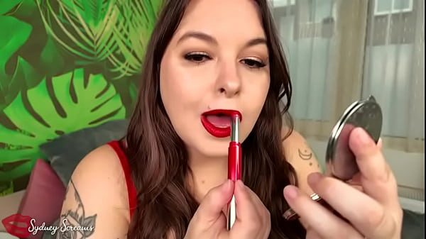 Wife's Lipstick Kissing Surprise - Your Wife Sydney Screams Found Your Lipstick Fetish Porn and Surprises You With Your Own Experience - Lipstick Kissing, POV Kissing, Housewife