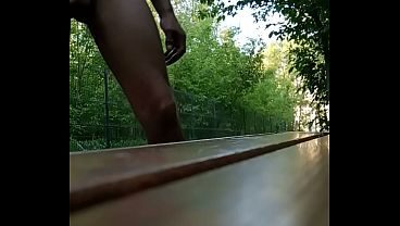 Walking naked in the park