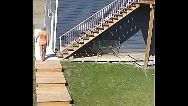 Walking naked in my yard