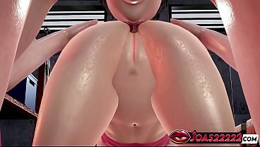 Redhead Trainer Charlotte in Pink Leggings with Big Ass 3D Hentai - Pink Pussy Fingering with Moans, Ass Licking and Stretching for Tight Asshole, Double Hole Vibrators Stimulation Ending with Squirt