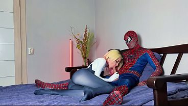 Gwen Stacy rides on Spider-Man’s dick
