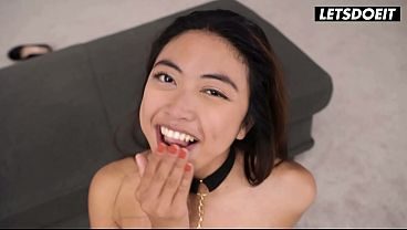 Slim Asian Rides His Cock Cowgirl Then Gets a Fat Cum Facial