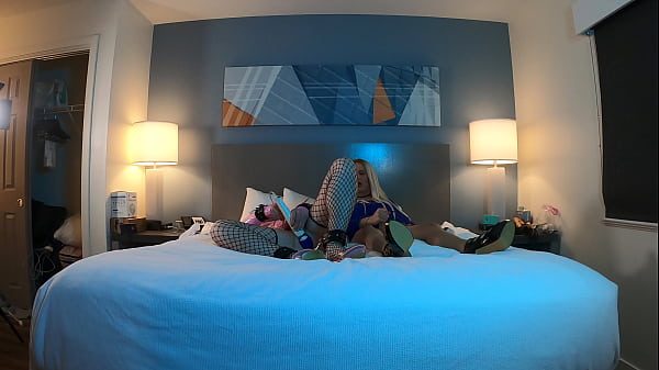 Very Hot Blonde Femboy Masturbating with TS Kelsey Masters