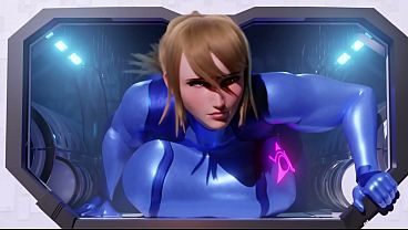 Samus aran descendo o cacete em robôs militares e indo pro espaço.