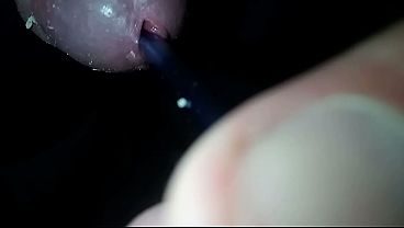 Sounding my cock with smegma