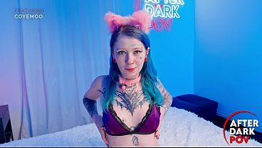 Coyemoo, the German Blue Haired & Split-Tongued Alt-Model, Gets a Rough Fuck in POV