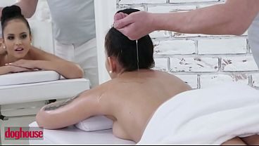 DOG HOUSE  - All Natural Brunette’s Juicy Pussy Gets Massaged And Covered In A Creamy Cumshot