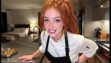 I fucked the sexy redhead chef and ripped her pussy open in the kitchen [AI Generated]