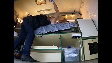 My sexy hostess did a very good job by cleaning my food truck so as a reward I licked, fingered and fucked her juicy pussy
