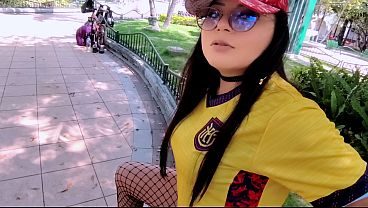Hot Latina skater girl accepts a sports bet with a European guy (Part 1)