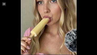 Beautiful AI woman doing ASMR, AI generation