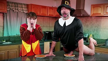 Going From Fucking The Pie To Giving Step Son A Creampie On Thanksgiving