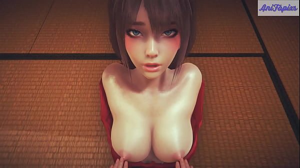 Red Kimono Busty Babe - 3D HENTAI