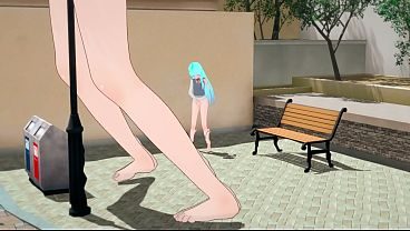 Blonde Giantess Squirts hard from being Watched