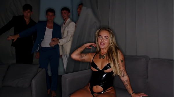 Triple penetration! Submissive Blonde gets Destroyed by Four Cocks in Hardcore Gangbang - Ali Rose