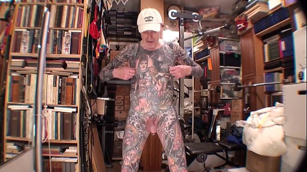 Horny Tattoeed Male Stripper Leeharper Pinnomen Masturbates Full Face and Out of His Rigid Fuckstick He Will Spread His Glossy Tattoo Man Cream !