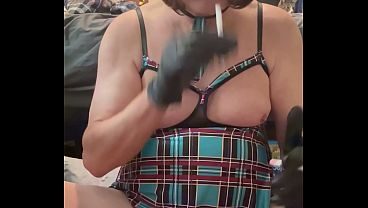 CD Nikki smokes and shoots load onto sexy cigarette