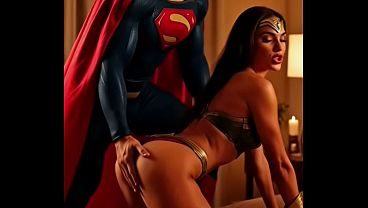 Superman pegando a mulher maravilha