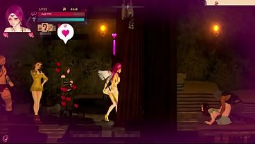 Hot ladies get excited watching a man have sex with a village woman in the g hell hentai game