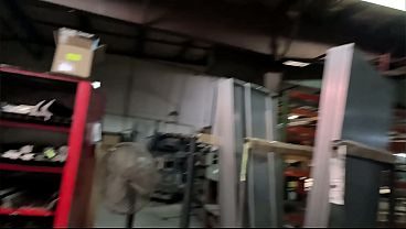 Blue collar man putting in work and busting a nut on his smoke break