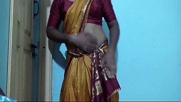 Demo wearing indian saree and stripping, fucking my GF slut