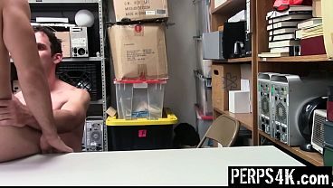 Horny Guard Fucks The Long Haired Punk In The Back Room After A Strip Search