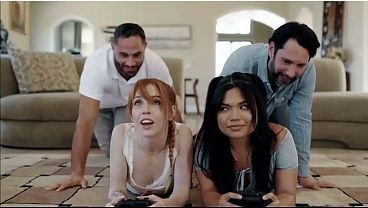 Gaming Teen Stepdaughters Gets Tricked & Both Get Anal Fucked By Their Perverted Stepdads - Full Movie On FreeTaboo.Net